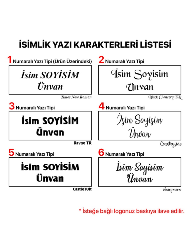 Yozgat Kristal Masa İsimliği 5004