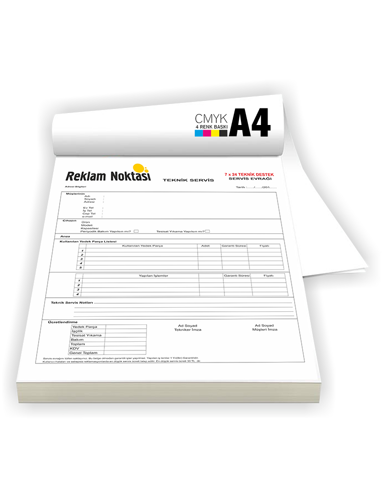 A4 Makbuz Renkli