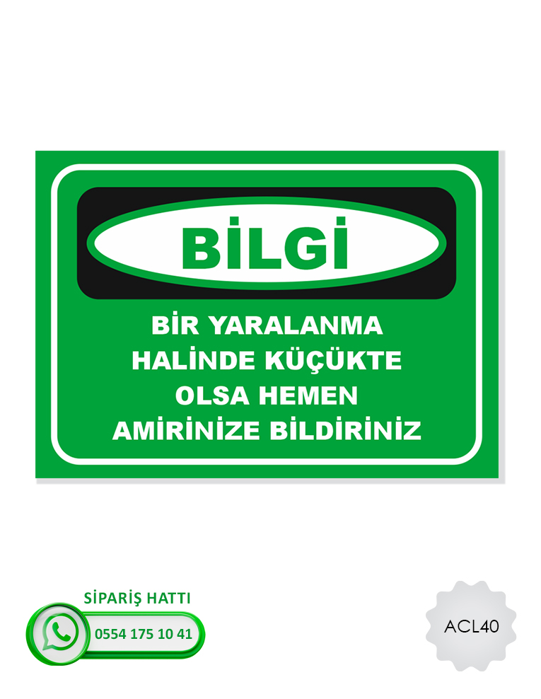 Acil Çıkış İlk Yardım Levhası