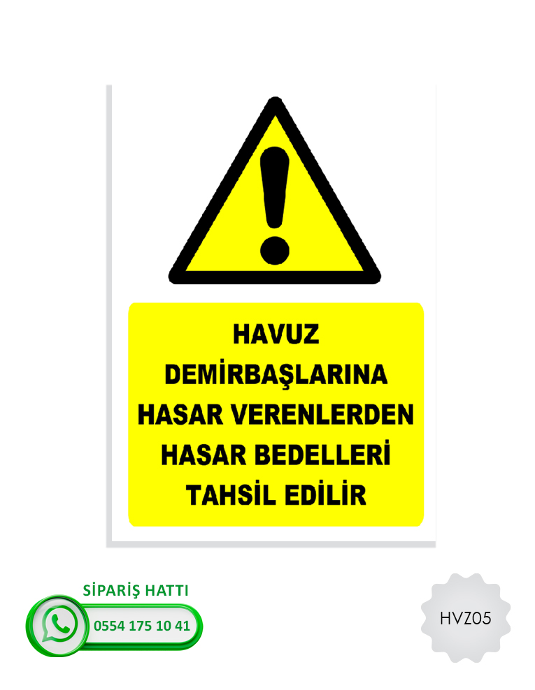 Havuz Uyarı Levhası