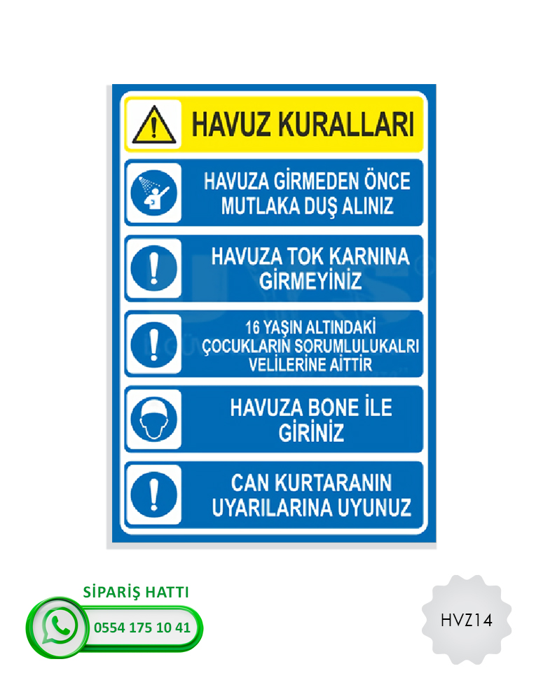 Havuz Uyarı Levhası