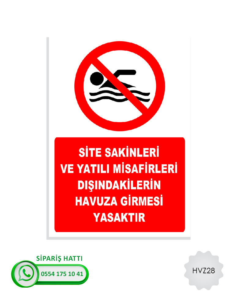 Havuz Uyarı Levhası