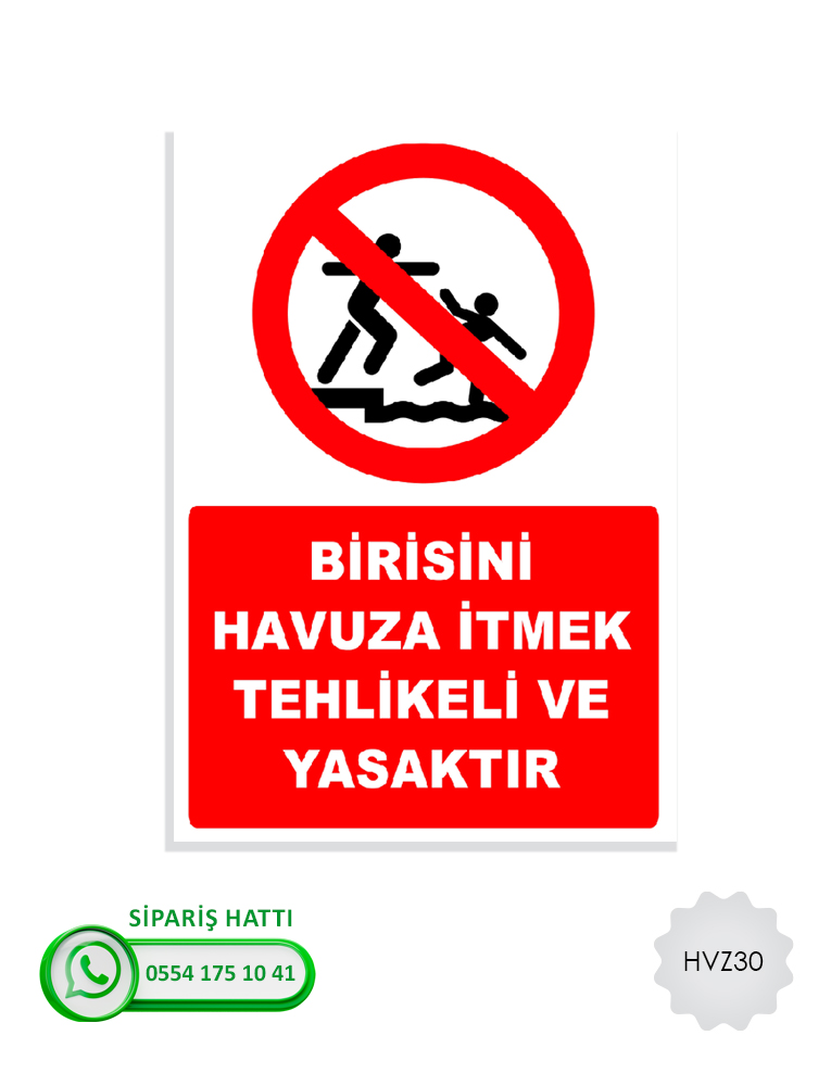 Havuz Uyarı Levhası