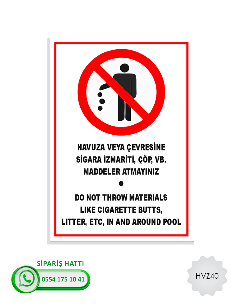 Havuz Uyarı Levhası