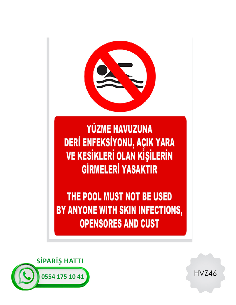 Havuz Uyarı Levhası