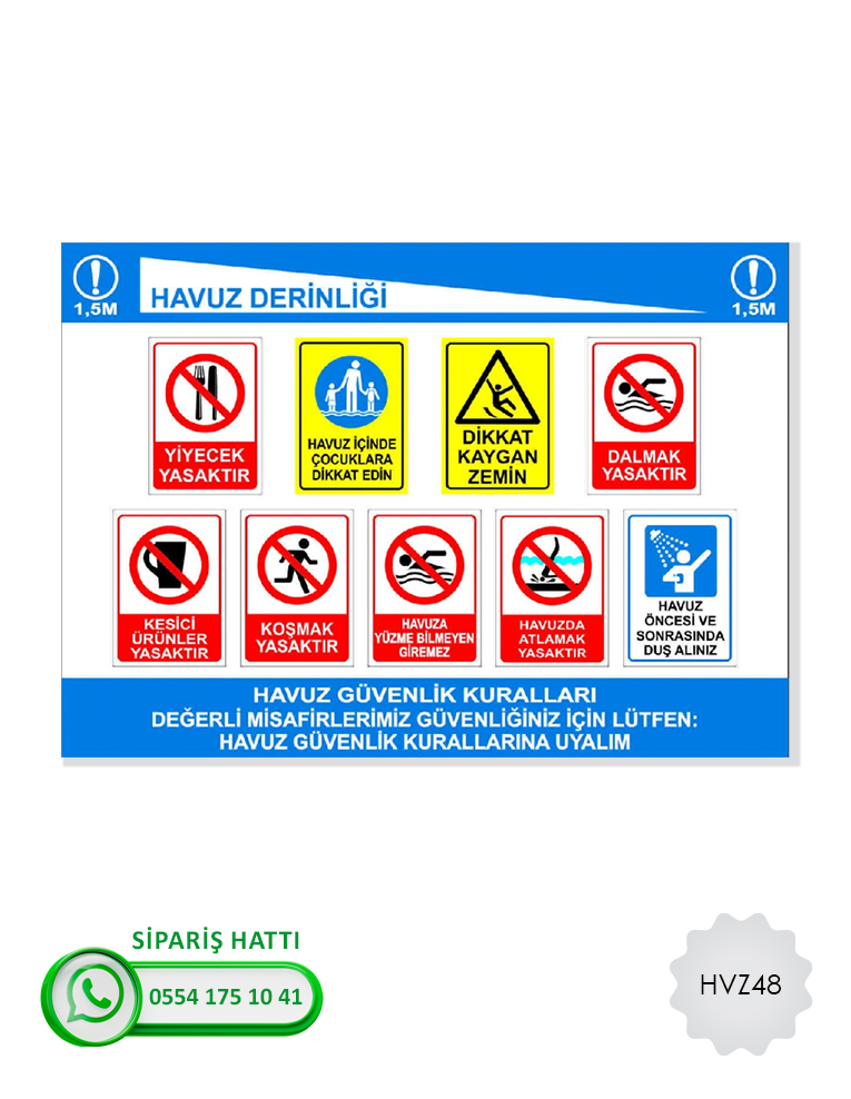 Havuz Uyarı Levhası