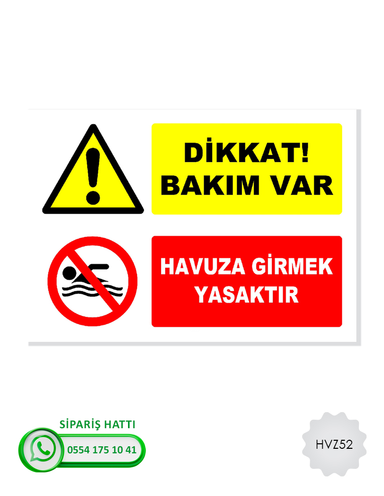 Havuz Uyarı Levhası