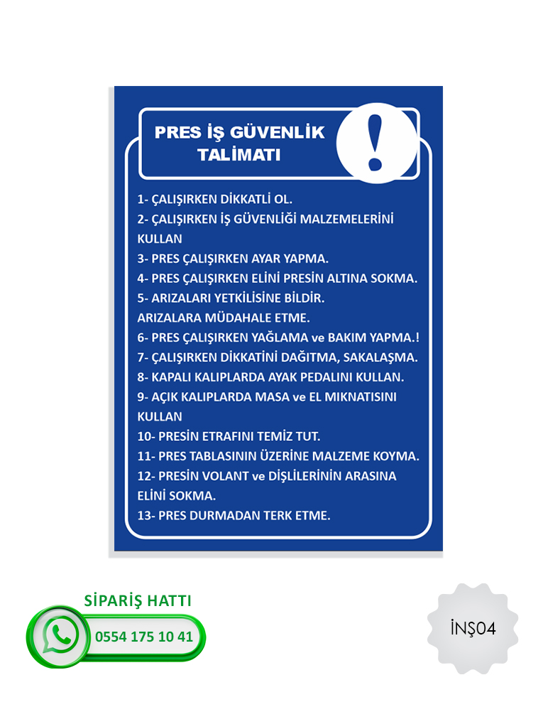 İnşaat - Şantiye Uyarı Levhası